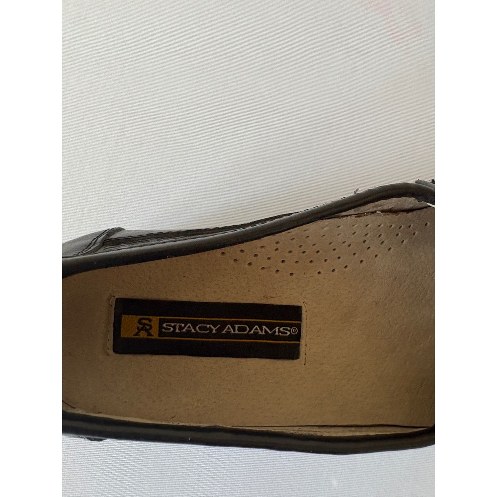 Stacy Adams Mens Black Snake Leather Loafers Dress Shoes 24187-01 Size 7M - Picture 13 of 15